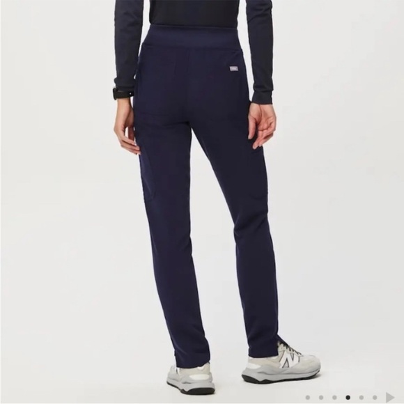 Figs High Waisted Yola Skinny Scrub Pants Size Small Navy - Picture 3 of 12
